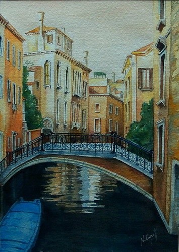 Painting titled "Venise, Ponte storti" by Henri Capell, Original Artwork