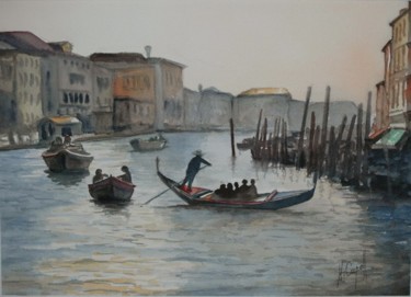 Pittura intitolato "Venise le Grand can…" da Henri Capell, Opera d'arte originale