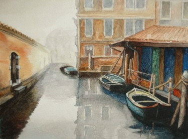 Peinture intitulée "Venise, canal dans…" par Henri Capell, Œuvre d'art originale
