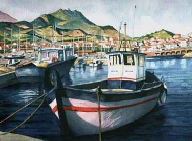 Painting titled "Banyuls, le port, l…" by Henri Capell, Original Artwork