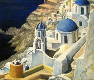 Painting titled "Santorin, Oia, Ayos…" by Henri Capell, Original Artwork