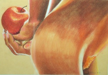 Peinture intitulée "Une pomme" par Henri Capell, Œuvre d'art originale, Acrylique