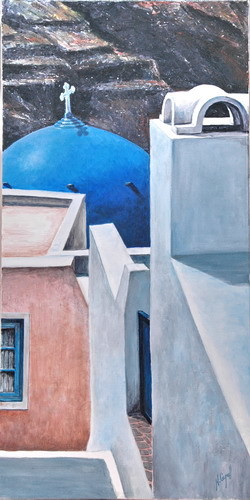Painting titled "Cyclades 02" by Henri Capell, Original Artwork