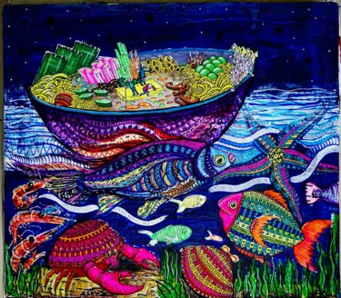 Los náufragos del ramen Collages intitulée "Los náufragos del r…" par Anatole Zwazo, Œuvre d'art originale, Collages