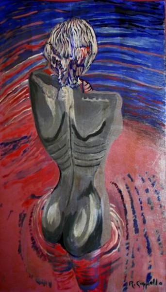 Painting titled "ANOREXIE" by Roland Cappiello, Original Artwork, Oil