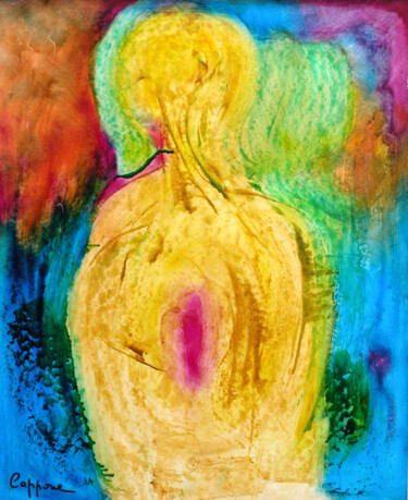 Peinture intitulée "Bouddha Frémissant…" par Cappone, Œuvre d'art originale, Huile