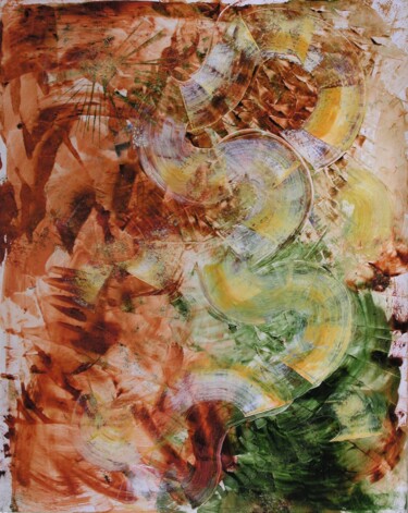 Painting titled "Vert de Verre  ---…" by Cappone, Original Artwork, Oil Mounted on Wood Stretcher frame