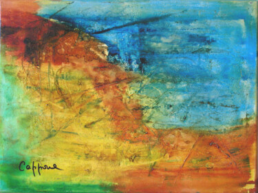 Pintura titulada "Ma Mer Vue D'en Hau…" por Cappone, Obra de arte original, Oleo Montado en Bastidor de camilla de madera