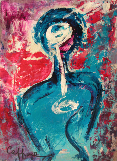 Painting titled "Femme Bleue - Blue…" by Cappone, Original Artwork, Acrylic