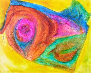 Картина под названием "Oeil du Cyclope - E…" - Cappone, Подлинное произведение искусства, Масло