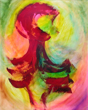 Картина под названием "Mariane - Mariane" - Cappone, Подлинное произведение искусства, Масло Установлен на Деревянная рама д…