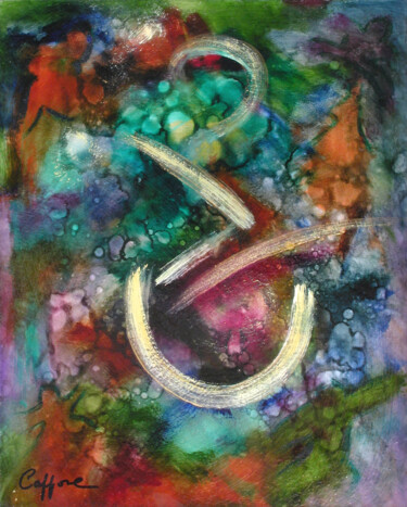 Schilderij getiteld "Le Signe - The Sign" door Cappone, Origineel Kunstwerk, Olie