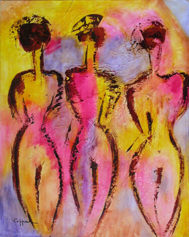 Painting titled "Les Soupirants - Th…" by Cappone, Original Artwork, Oil
