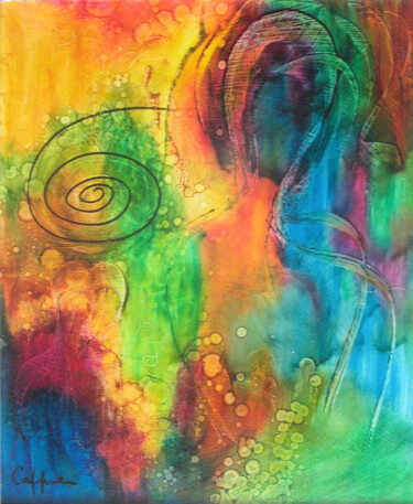 Peinture intitulée "Tourbillons - Swirls" par Cappone, Œuvre d'art originale, Huile