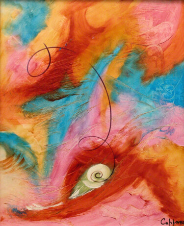 Peinture intitulée "La Tête de L‘Oiseau…" par Cappone, Œuvre d'art originale, Huile