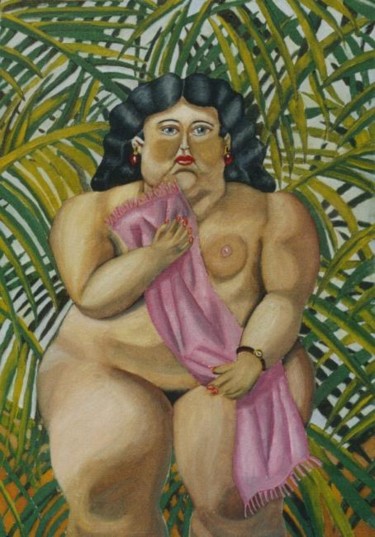 Peinture intitulée "La baigneuse" par Caprie, Œuvre d'art originale, Autre