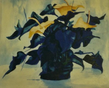 Peinture intitulée "Bouquet bleu" par Caprie, Œuvre d'art originale