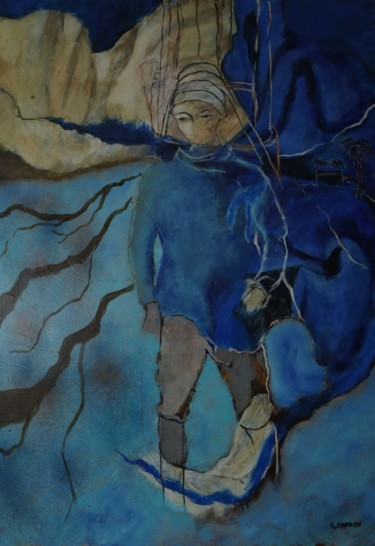 Painting titled "Sur la route de Tha…" by Gérard Capron (G.CAPRON), Original Art, Acrylic