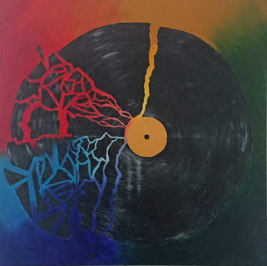 Painting titled "Fall of music" by Captain Flake, Original Artwork, Acrylic