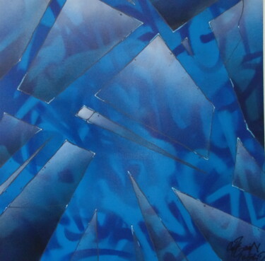 Painting titled "Blue Ice" by Captain Niglo, Original Artwork, Spray paint