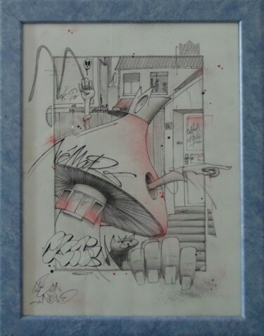Drawing titled "Mushrooman" by Captain Niglo, Original Artwork, Pencil