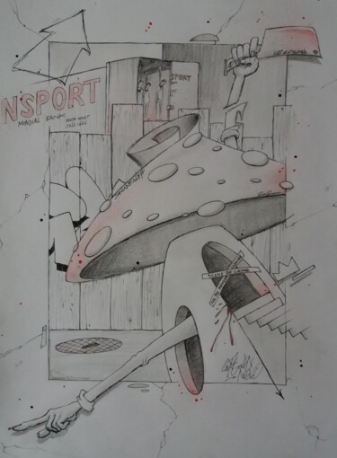 Tekening getiteld "Mushrooman 2" door Captain Niglo, Origineel Kunstwerk, Potlood