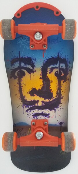 Painting titled "Dali Ink Boarding" by Captain Niglo, Original Artwork, Spray paint