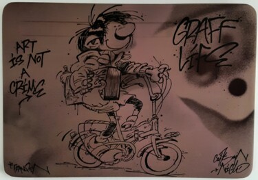 Schilderij getiteld "Gaston Graff Life" door Captain Niglo, Origineel Kunstwerk, Marker