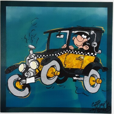 Malerei mit dem Titel "Gaston in the road" von Captain Niglo, Original-Kunstwerk, Acryl