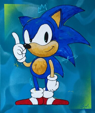 Painting titled "Sonic Street" by Captain Niglo, Original Artwork, Acrylic
