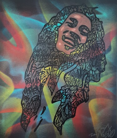 Pintura intitulada "Bob Marley" por Captain Niglo, Obras de arte originais, Marcador