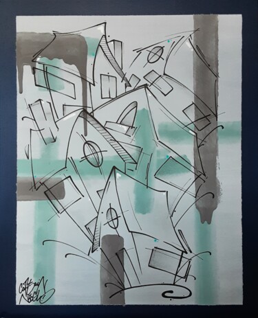 Malerei mit dem Titel "Blue City" von Captain Niglo, Original-Kunstwerk, Acryl