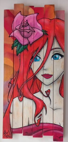 Картина под названием "Redhead" - Captain Niglo, Подлинное произведение искусства, Акрил