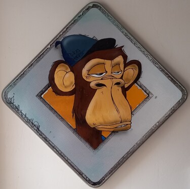 Schilderij getiteld "Bored Ape Priority" door Captain Niglo, Origineel Kunstwerk, Acryl