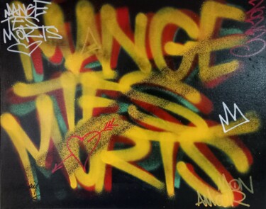 Painting titled "Mange Tes Morts (1)" by Captain Niglo, Original Artwork, Spray paint