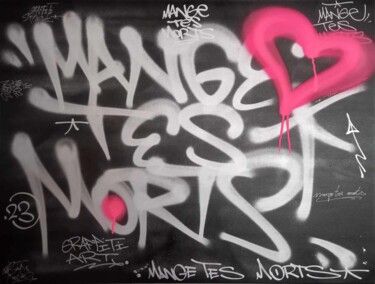Schilderij getiteld "Mange Tes Morts (3)" door Captain Niglo, Origineel Kunstwerk, Graffiti