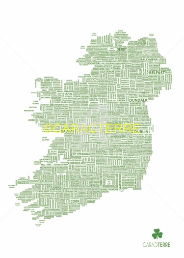 Arts numériques intitulée "irlande-vert-fond-b…" par Caracterre, Œuvre d'art originale