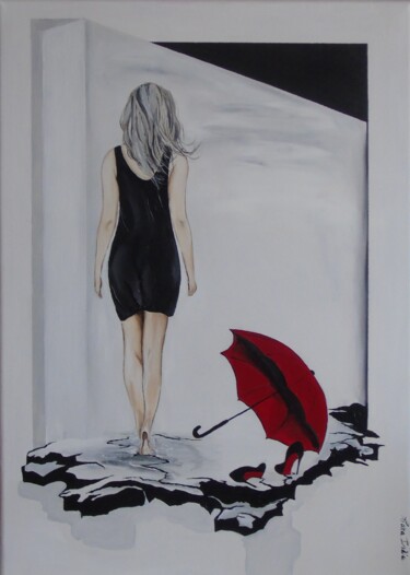 Painting titled "NEW WAY" by Cara India, Original Artwork, Acrylic Mounted on Wood Stretcher frame