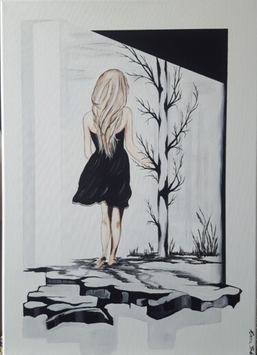 Painting titled "It's never too late" by Cara India, Original Artwork, Acrylic Mounted on Wood Stretcher frame