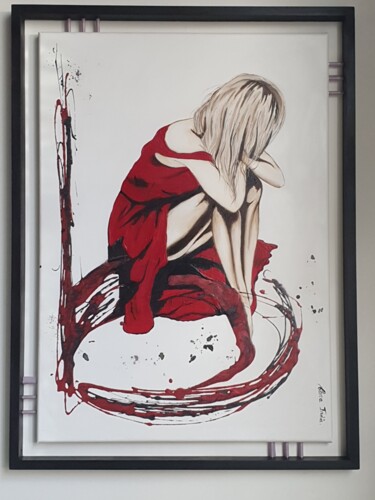 Painting titled "Let me dream" by Cara India, Original Artwork, Acrylic Mounted on Wood Stretcher frame