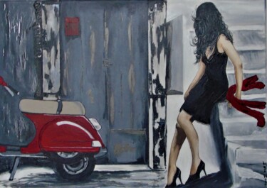 Painting titled "Dolce vita" by Cara India, Original Artwork, Acrylic Mounted on Wood Stretcher frame