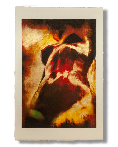 Druckgrafik mit dem Titel "Coeur d'airain" von Carcam, Original-Kunstwerk, Tinte