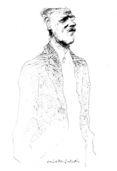 Dibujo titulada "James Joyce" por Enrique Carceller Alcón, Obra de arte original, Otro