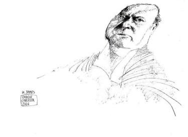 Dibujo titulada "Henry James" por Enrique Carceller Alcón, Obra de arte original