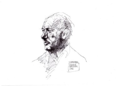 Dibujo titulada "Thomas Bernhard" por Enrique Carceller Alcón, Obra de arte original, Otro