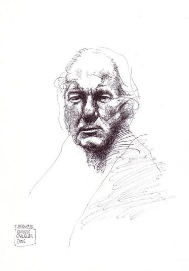 Dibujo titulada "Thomas Bernhard" por Enrique Carceller Alcón, Obra de arte original, Otro