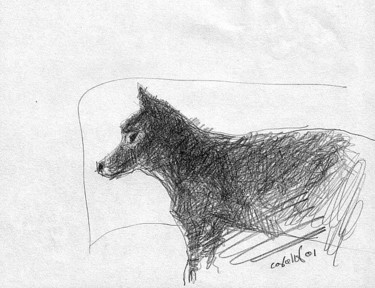 Dibujo titulada "perro" por Enrique Carceller Alcón, Obra de arte original, Otro