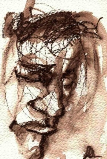 Drawing titled "volti umani 5" by Andrea Cardia, Original Artwork