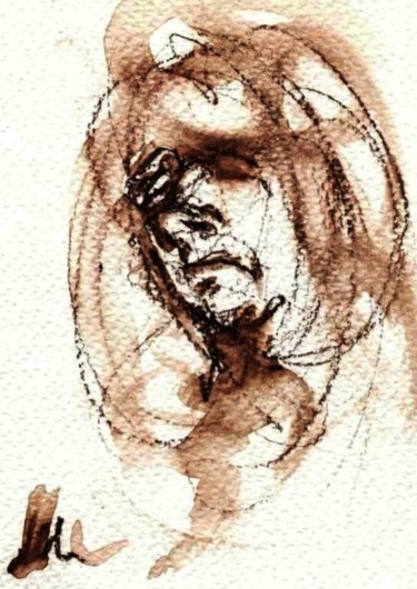 Disegno intitolato "volti umani 6" da Andrea Cardia, Opera d'arte originale