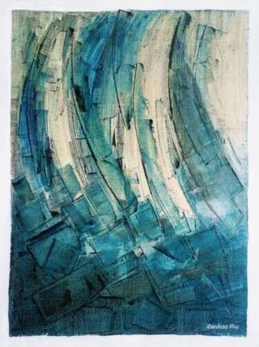 Painting titled "Cap Sicié | Blue Ra…" by Cardoso Manu, Original Artwork, Oil Mounted on Wood Stretcher frame